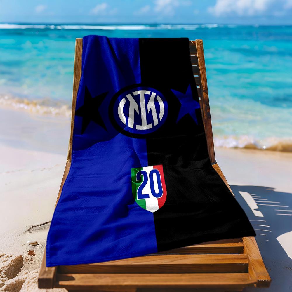 Inter Milan Beach Towel Super Soft Absorbent Comfortable Lightweight Perfect For Traveling Yoga Camping And Swimming