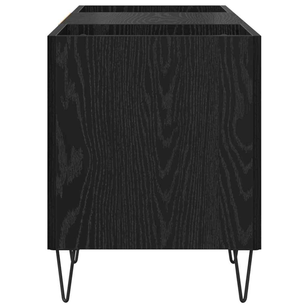 Vinyl Record Cabinet Black Oak Effect 121 x 38 x 48 cm