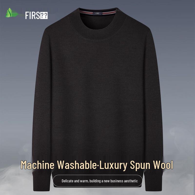 FIRS Men's Luxury Merino Wool Blend Crew Neck Sweater