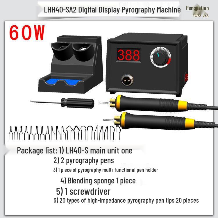 Adjustable Temperature Pyrography Tool: Electric Pen for Wood, Gourd, and Rice Paper Pyrography