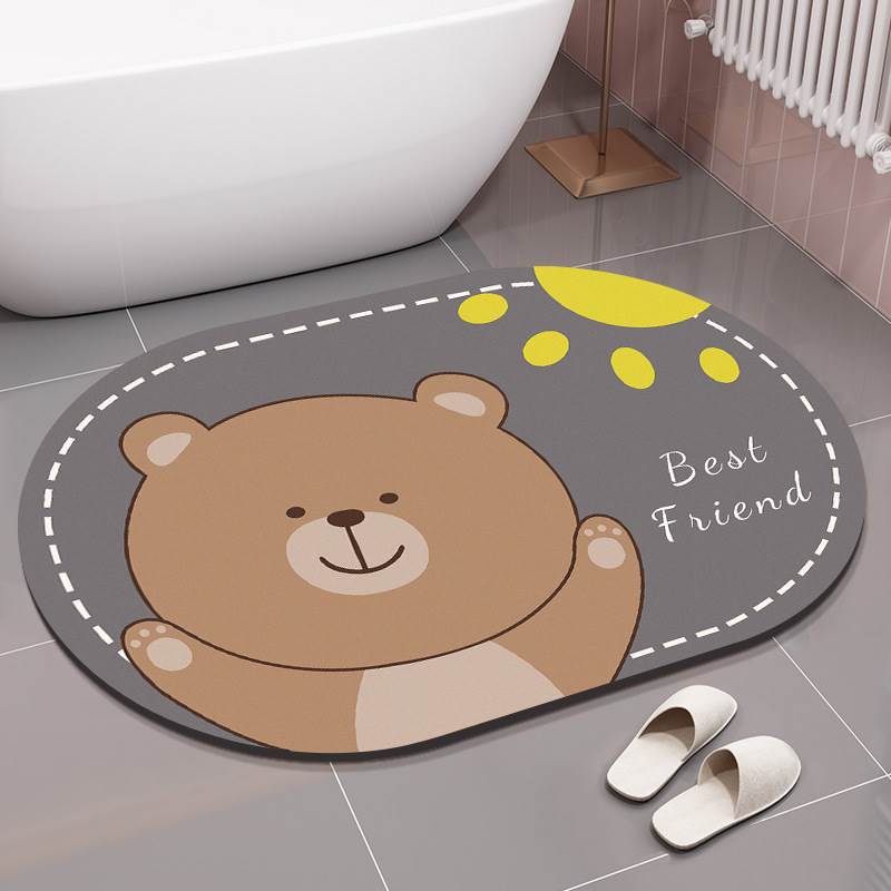 Bathroom diatom mud floor mat absorbent cushion toilet toilet floor mat non-slip toilet quick drying small carpet household