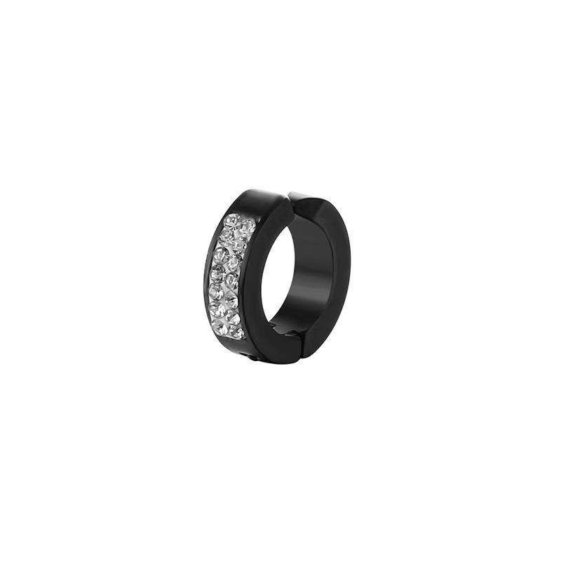 Fashion Diamond-studded Titanium Steel Ear Bar Clasp Stainless Steel Personalized Non-ear-piercing Ear Hook Earrings for Both Men and Women