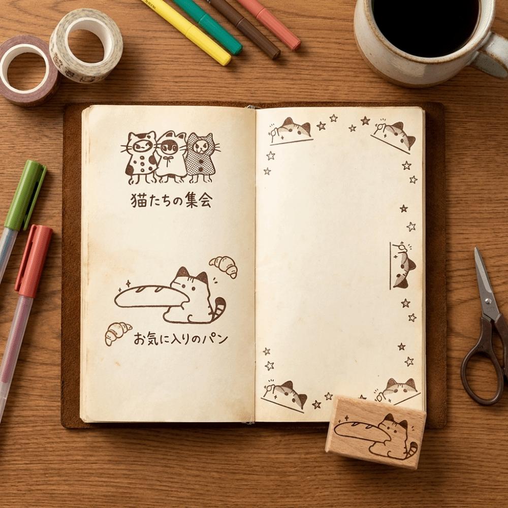 Cartoon Design Rubber Stamp Solid Wooden Grip Decorative Seal Cute Wooden Rubber Stamp Journal
