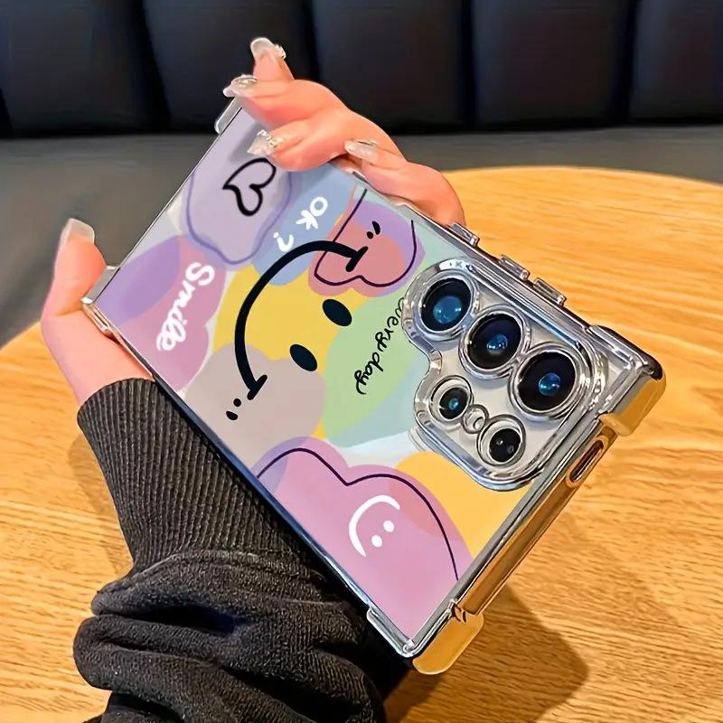 Fresh Healing Ins Wind Macaron Smiley Face Love Mobile Phone Case iPhone14/15promax Protective Case