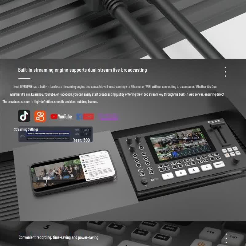 JiaShiYing R5PRO 4K 5-Channel Live Production Switcher
