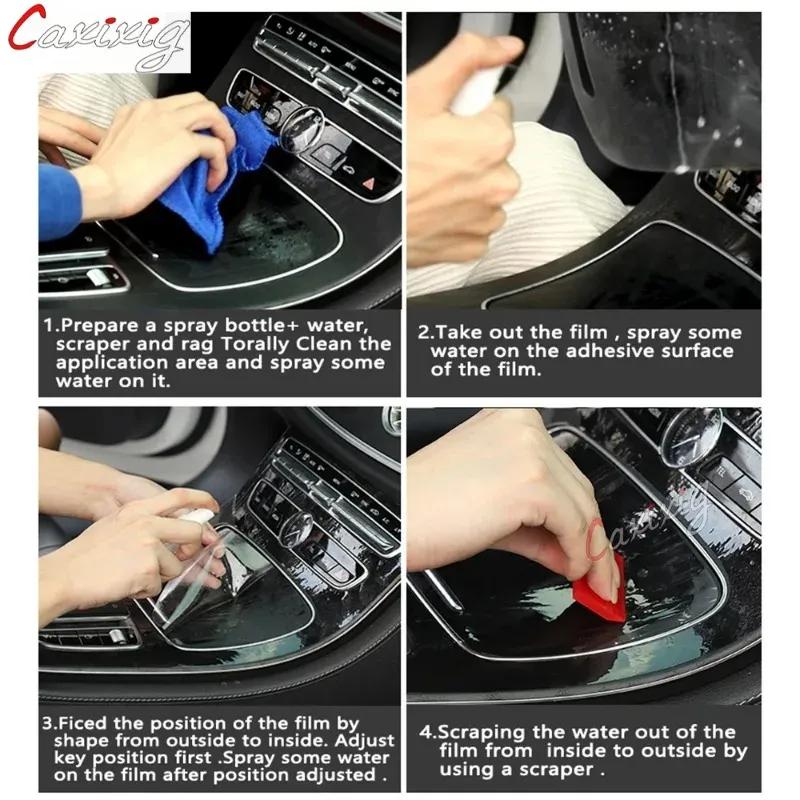 For Porsche Cayenne 2015-  Car Interior Center Console Transparent TPU Protective Film Anti-scratch Repair Accessories