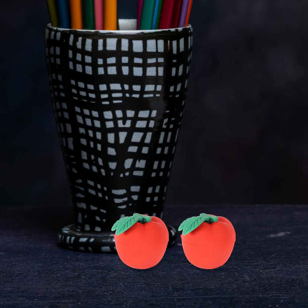 minkissy Mini 3D Apple Set of for School Prizes and Learning Incentives Erasers, Shape, 30, (Pencil Erasers)
