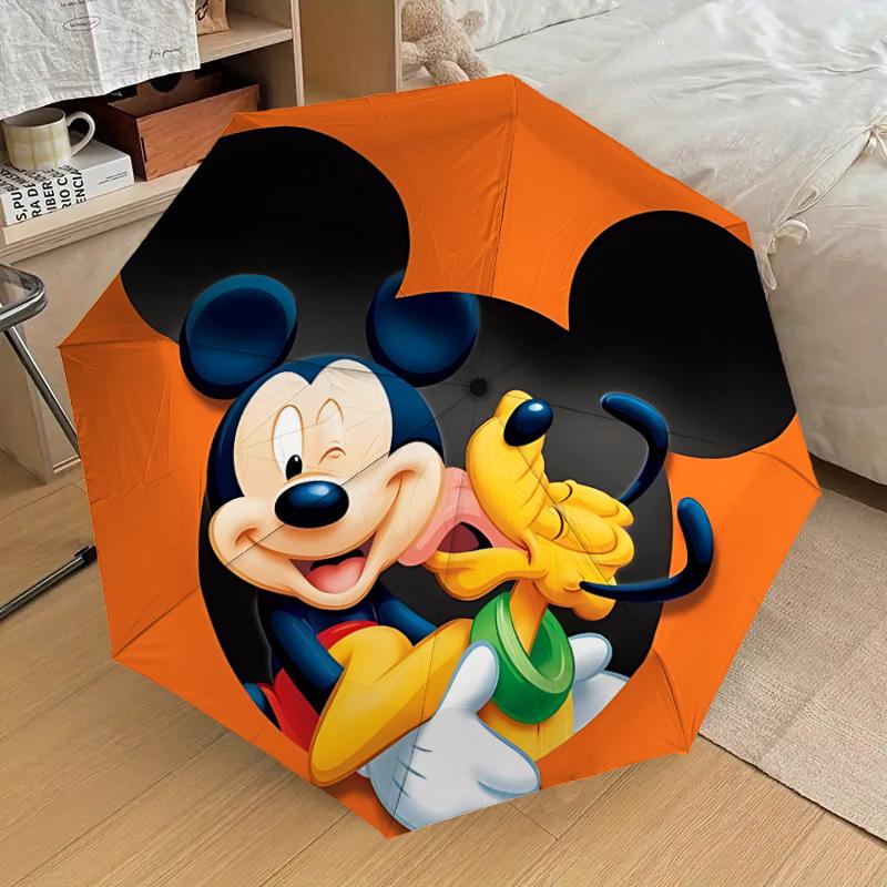 1pc Mickey Pluto Automatic Folding Umbrella, 8-Rib Durable Frame, Durable Foldable Design - Elegant Gift for Commute yy251210098