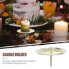 20 Pcs Holder Ornament Modern Candlestick Holders Table Base Decor Home Decorative Iron for Butter Lamp Round