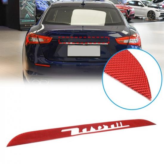 Red Carbon Fiber Car Rear Trunk Tailgate Lip For Maserati Ghibli 2014-21
