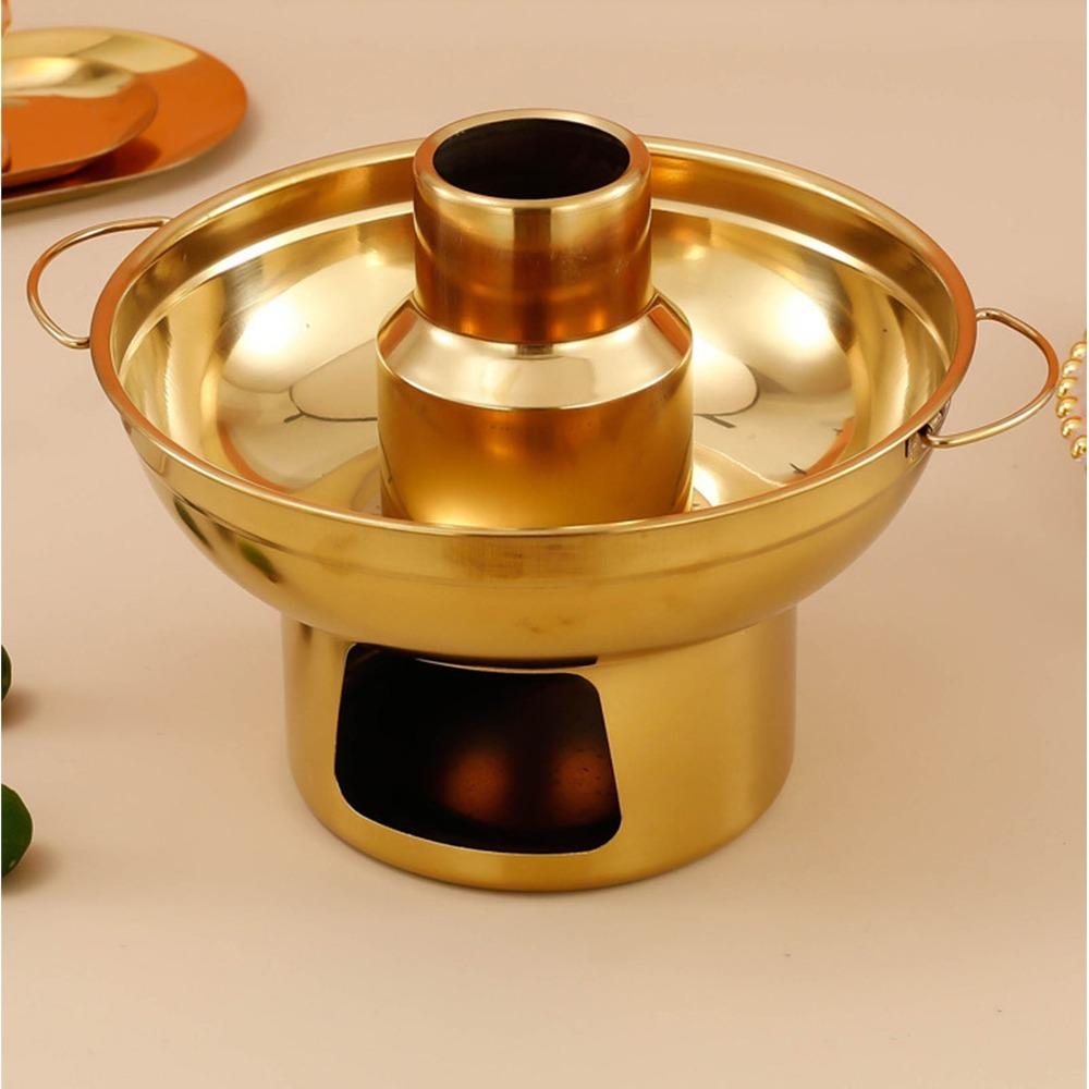 Multi-Purpose Dessert Display Hot Pot Gold Imitation Copper Hot Pot Dessert Display S