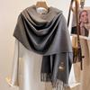 New autumn and winter scarf women's imitation cashmere embroidered scarf men's warm couple versatile and cute student