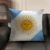 Uruguay Flag Hot Cushion Cover Natural Linen Organic Fabric Double-Sided Printing Sofa Home Decor Gift Pillow Case