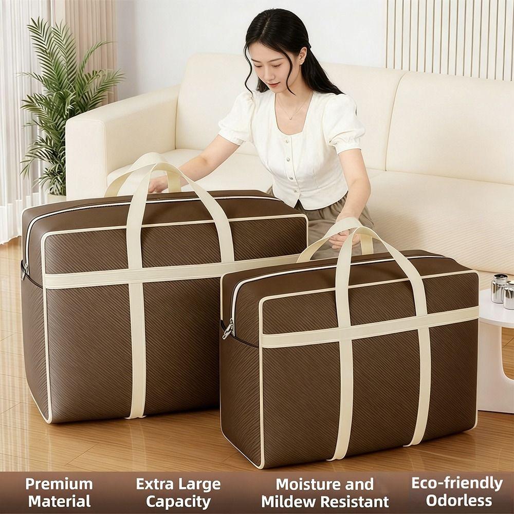 With Handle Quilt Storage Bag Large Capacity Moving Luggage Bag Premium Clothes Storage Bins  Home
