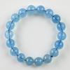 Eigado Aquamarine 17cm Inner Natural Power March Birthstone Bracelet, 11.7mm Beads, Diameter, Stone, Stone,