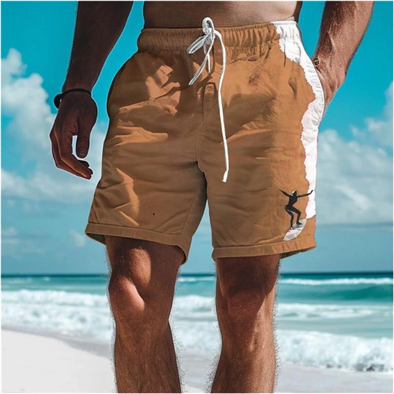 Simple Surfer Pattern Board Shorts Fashion 3D Printed Beach Short Casual Oversized Swim Comfortable Breathable Men Shorts 6XL