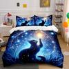 Celestial Cat Night Sky Set Exquisite Three-Piece Bedding Set Gift For Kids And Adults
