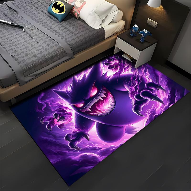 Pokemen Gengar Cartoon Pattern Living Room Bedroom Carpet Bedside Floor Mat 15 Sizes Kid's Room Cloakroom Play Mat Area Rug Gift