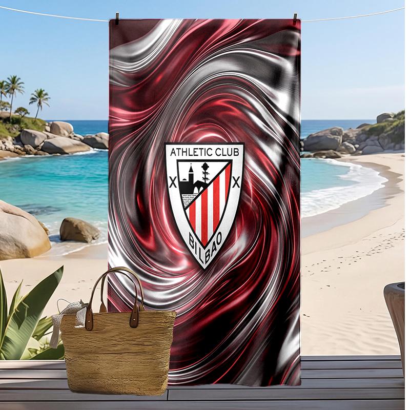 Toalla de Playa con Estampado de Fútbol del Athletic Bilbao, Toalla Grande Suave de Secado Rápido para Playa, Camping, Natación