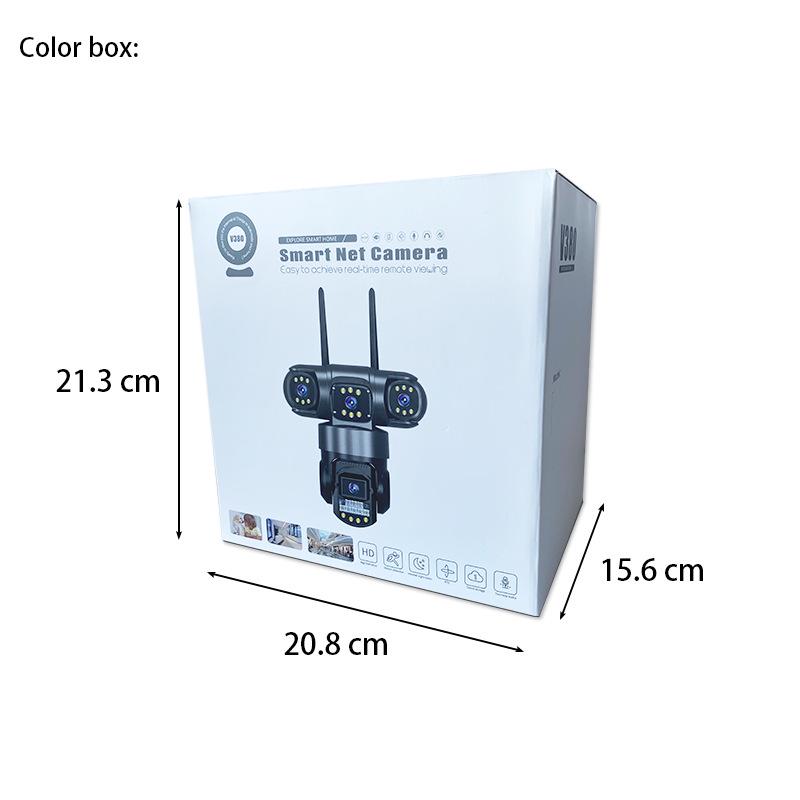 V380 Outdoor 4G HD Home Surveillance Camera with Triple Lens and Mobile Remote Access