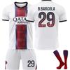 26-27 Parijs hoofd oud modelnummer Uit Voetbalshirt voor Kinderen en Volwassenen B.BARCOLA #29