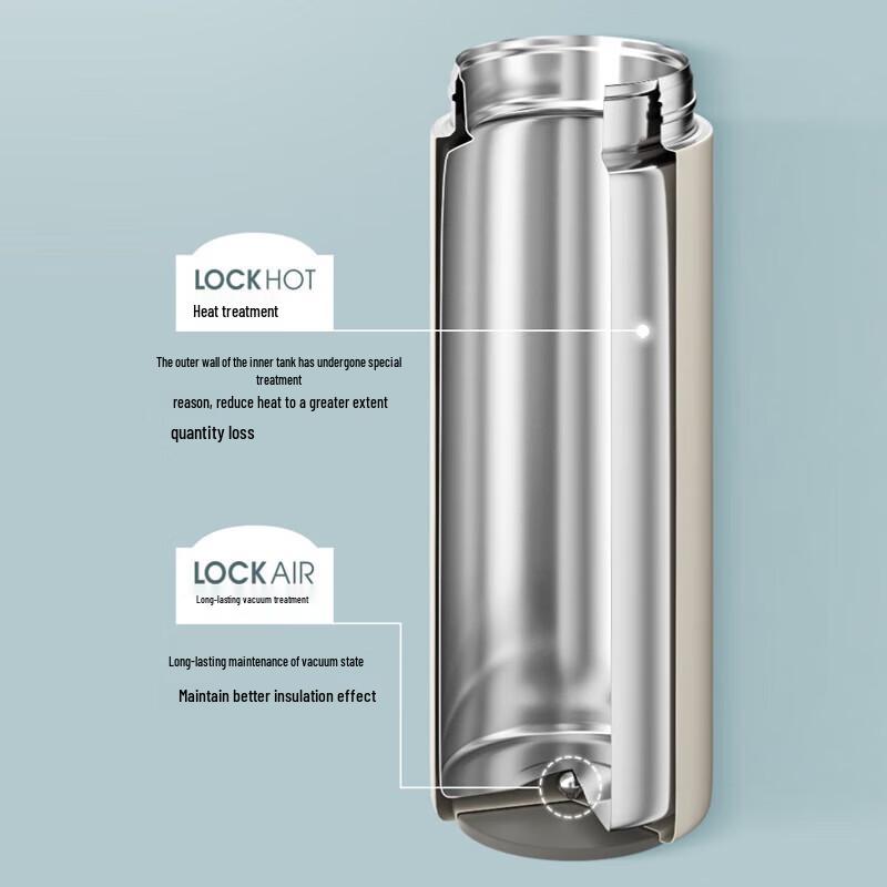 LOCK&LOCK LHC3240 316 Stainless Steel Pop-up Thermal Mug