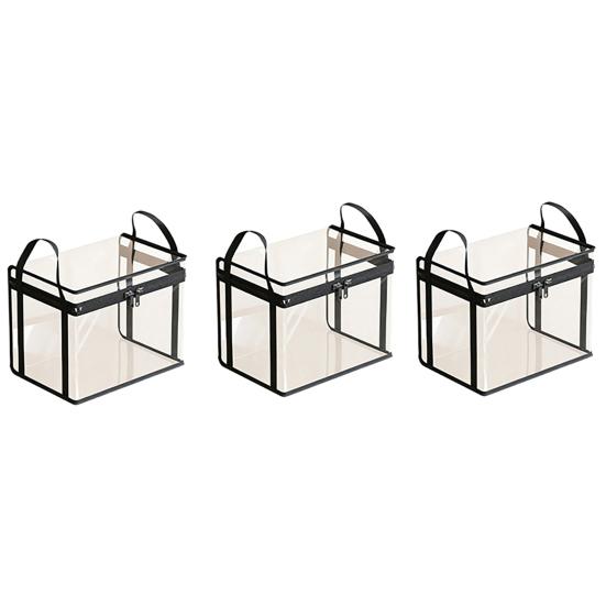 Transparent Clothes Storage Bag, with Sturdy Handles, Durable Plastic Visibility Book Organizer, Moisture-proof Toys Container for Playroom Study Room