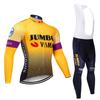 Mens Long Sleeve Cycling Jersey Set Breathable Quick Dry Performance Bike Wear Road