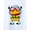 European Size Men's Casual Trendy Hamburger Graphic Print Comfortable Crew Neck Short Sleeve T-shirt, Oversized Loose Clothing Plus Size