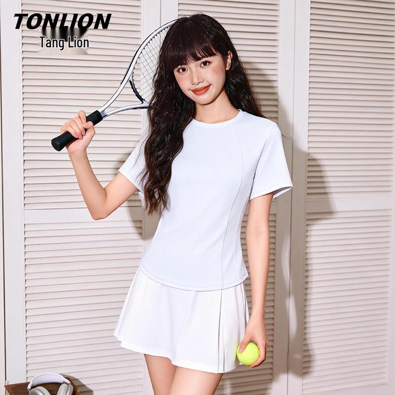 TonLion Women s Cool-Touch Slim-Fit Short Sleeve T-Shirt L