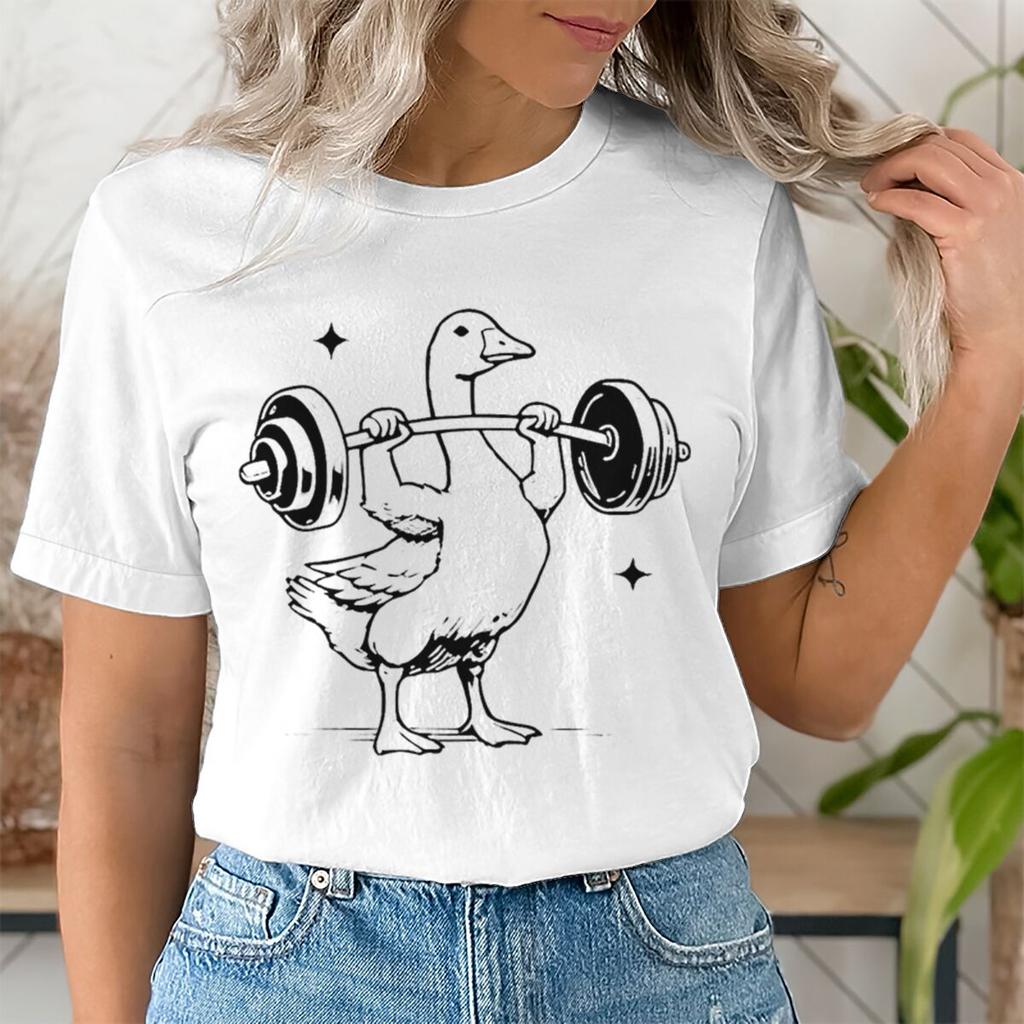 Gym Goose Weightlifting T-shirt Women Unisex Fun Fitness Duck Animal Lover Casual Unisex Streetwear Tee Gifts Tops