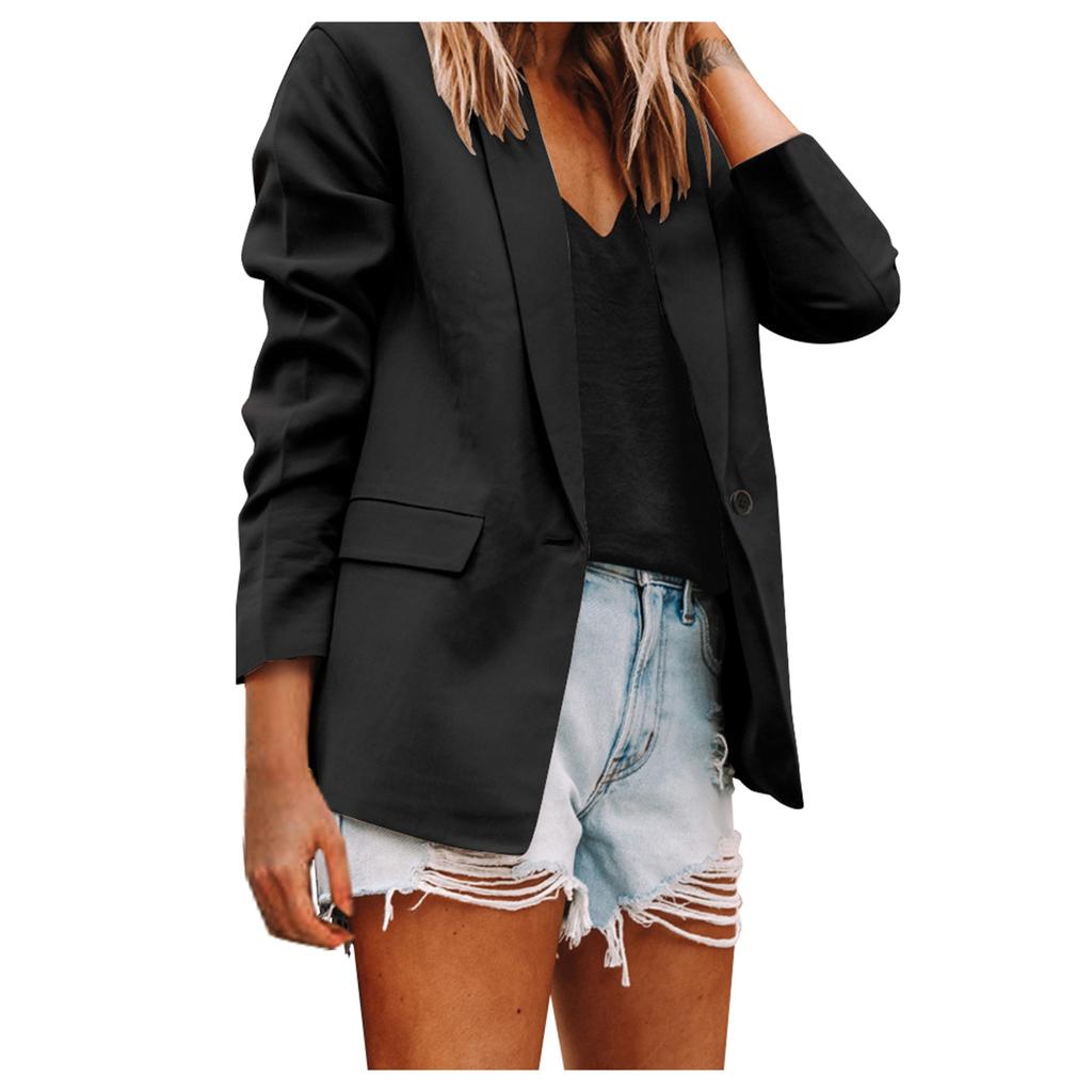 Women's Casual Open Front Cardigan Long Sleeve Button Work  Jacket Coat