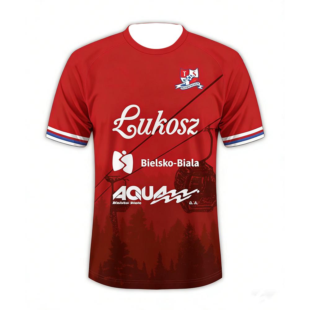 Podbeskidzie Bielsko-Biała 2026 New Model Short Sleeved Shirt Polish League Fan Version Breathable Quick Drying Sports Top