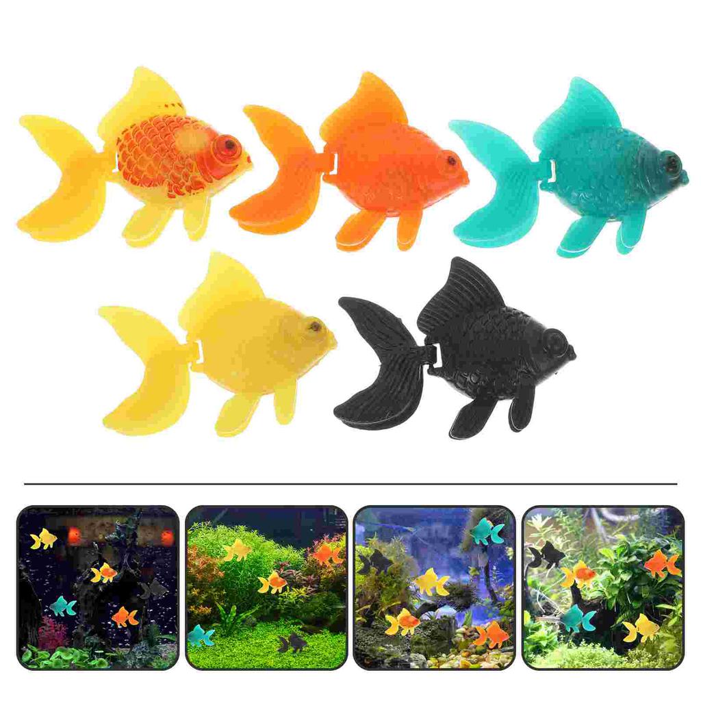 5pcs Artificial Plastic Fish Ornament for Fish Tank Aquarium (Random Color) Artificial Fish Ornament Fish Tank Ornament