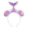 Mermaid Tail Headband With Shining Shell Tassel Fish Pattern Headdress Cloth For Kids Girls Princess Birthday Mermaid Party Decoration Supplies