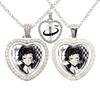 Anime Bungou Stray Dogs Glass Cabochon Glass Heart Pendant Double Sided Necklace Fan Gift Jewelry For Friends