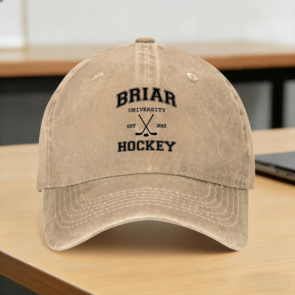 Washed Baseball Cap Off Campus Briar University Hawks Summer Trucker Hat For Unisex Fitted Retro Outdoor Gym Sun Snapback Cap