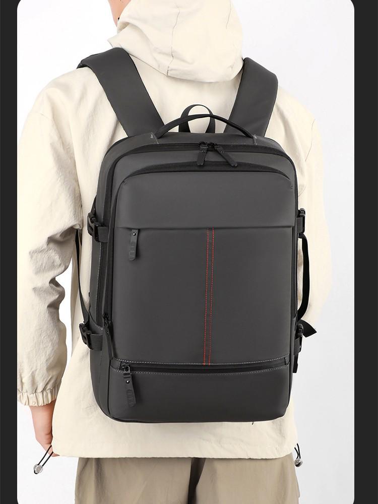 Expandable Men's Travel Backpack for Business and Short Trips - Large Capacity and Multifunctional Laptop Bag