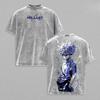 Anime T-shirt Killua Zoldyck Vintage Y2k Washed Oversized T Shirt Summer Short Sleeve Cotton Tee Tops Men Clothing