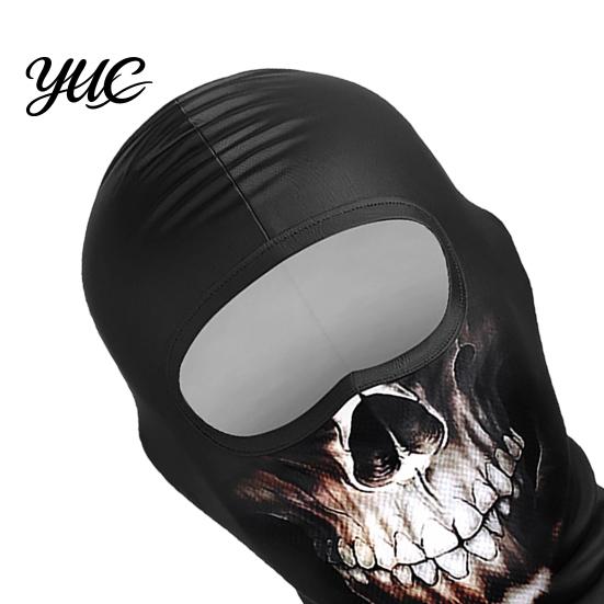 Elastic Face Shield Skull Print Mask for Motorcycle Riding, Windproof Velvet Ski Riding Balaclava, Neck Gaiter Cover Outdoor Sports Cycling Thermal