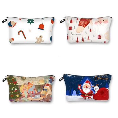 1pc Portable Printed Makeup Bag, Travel Portable Cosmetic Storage Bag, Perfect For Girls' Halloween Or Christmas Gifts