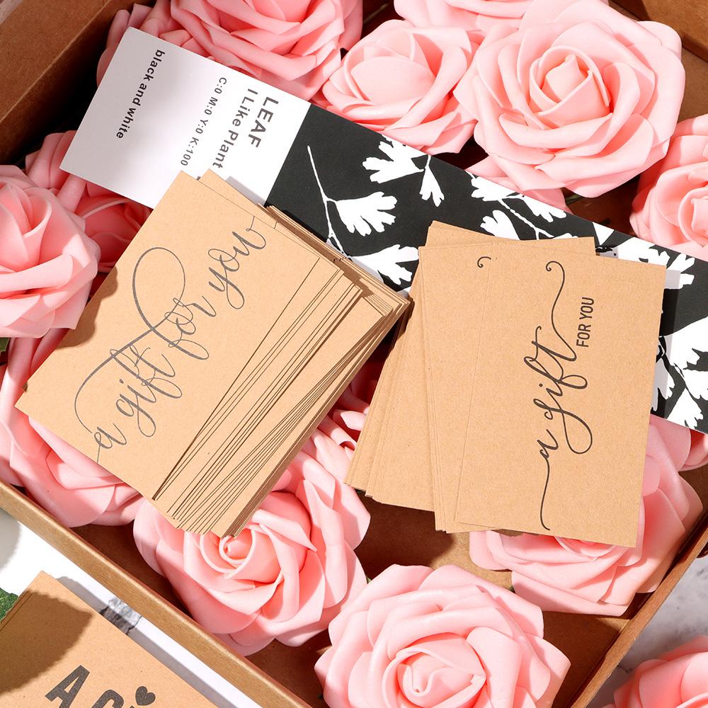Online Retail Handmade Appreciation Labels "Gift For You" Cardstock Kraft Paper Greeting Cards