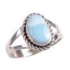 Natural Republic Larimar Gemstone 925 Sterling Silver Jewelry Ring Size 5.5 H1Q96