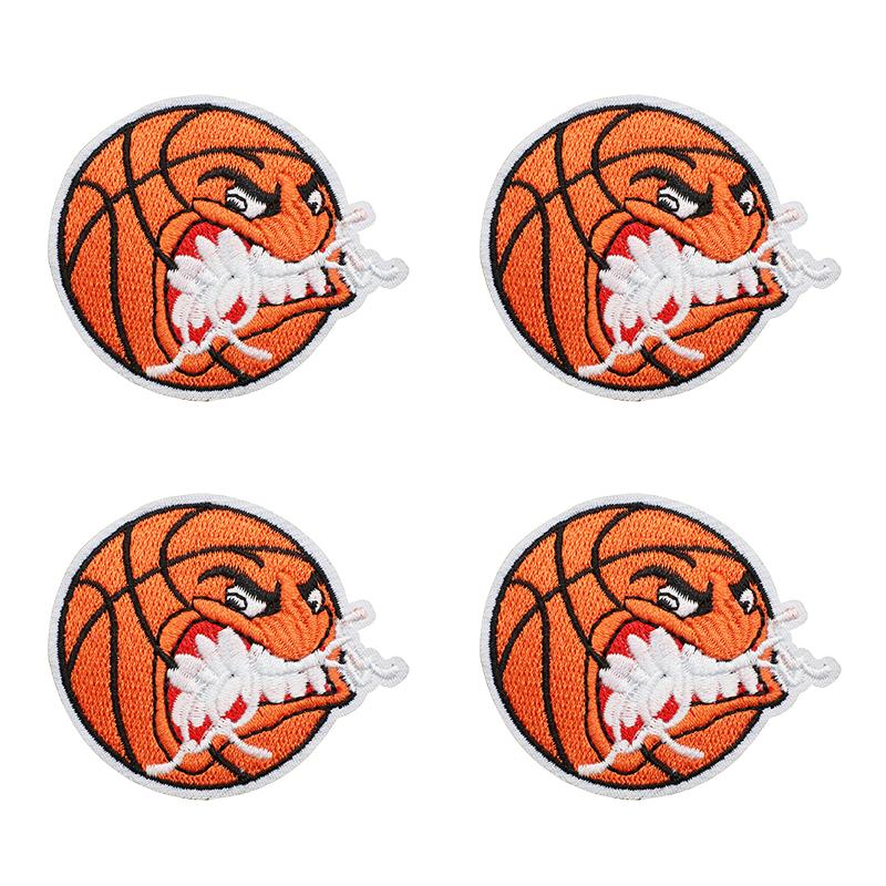 10pcs Wholesale Sports Theme Embroidered Patches On Clothes Jackets Cartoon Basketball Decoration Iron On Patches For Clothing 