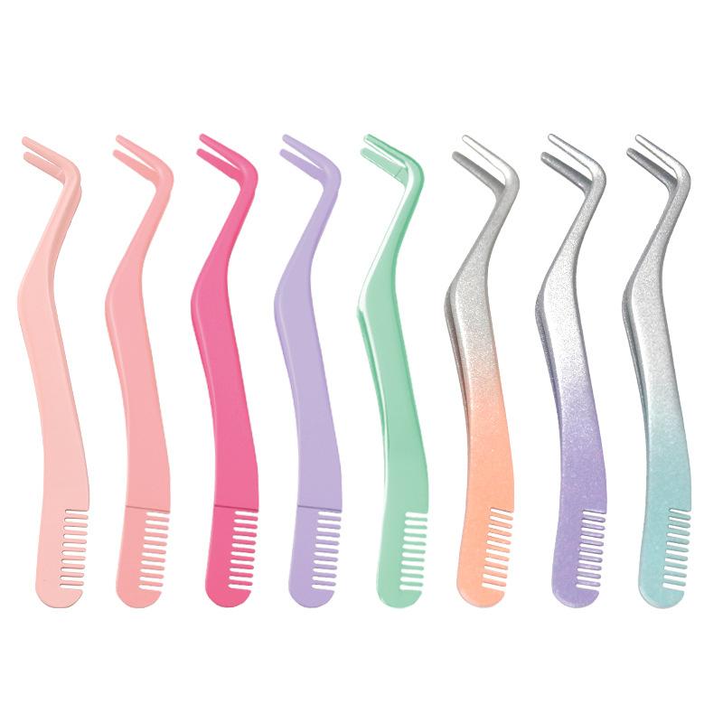 Comb Eyelash Applicator Easy To Use False Lash Application Tool Stainless Steel Eyelash Tweezers Stainless Steel For Beauty