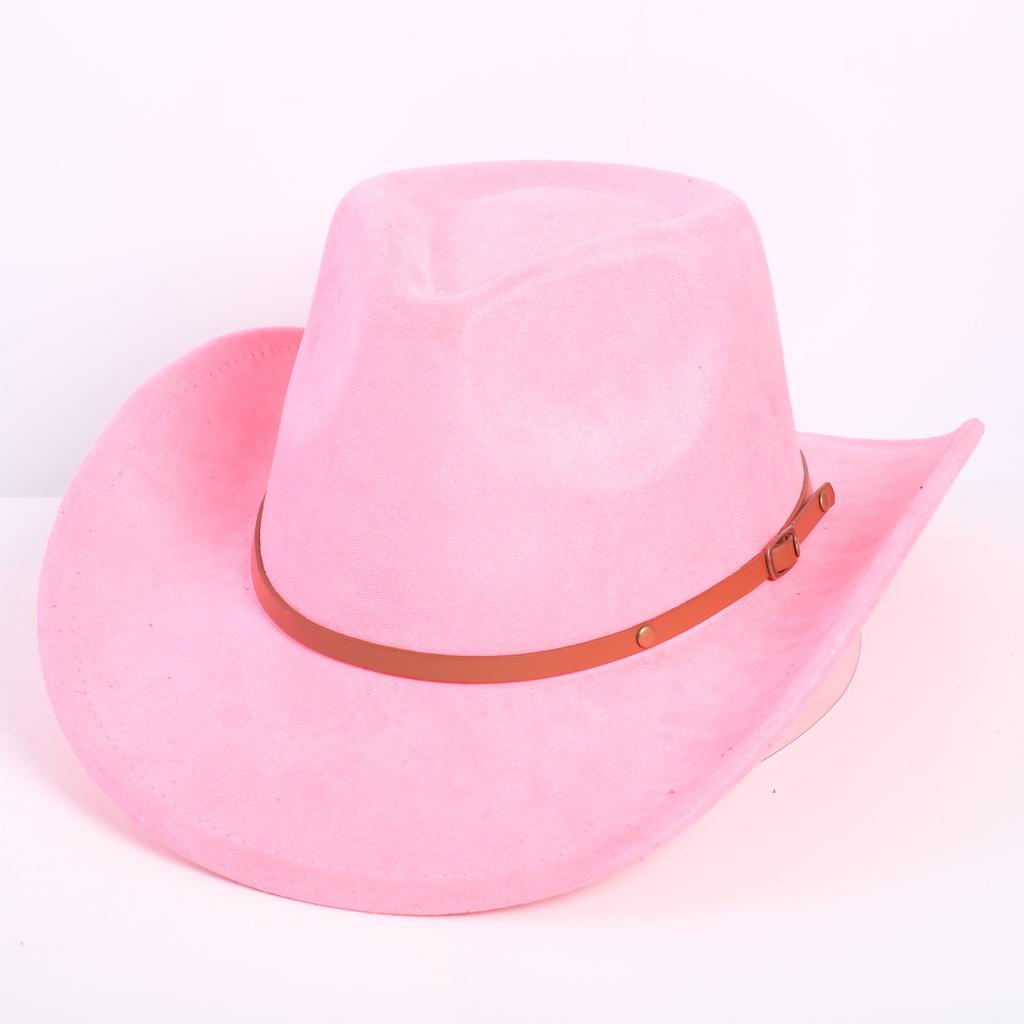 Popular European and American Classic Suede Western Cowboy Hat Men's and Women's Fashion LO Style Peach Heart Cowboy Hat