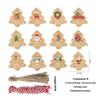 48Pcs Xmas Tree Tags Gift Bags Hanging Kraft Paper Tag Retro Christmas Candy Cookies Packaging Supplies Noel Navidad Decoration