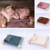 Newborn Photography Props Wooden Bed Baby Photoshoot Props Doll Bed Baby Photo Prop White Wood Mini Bed for Photography