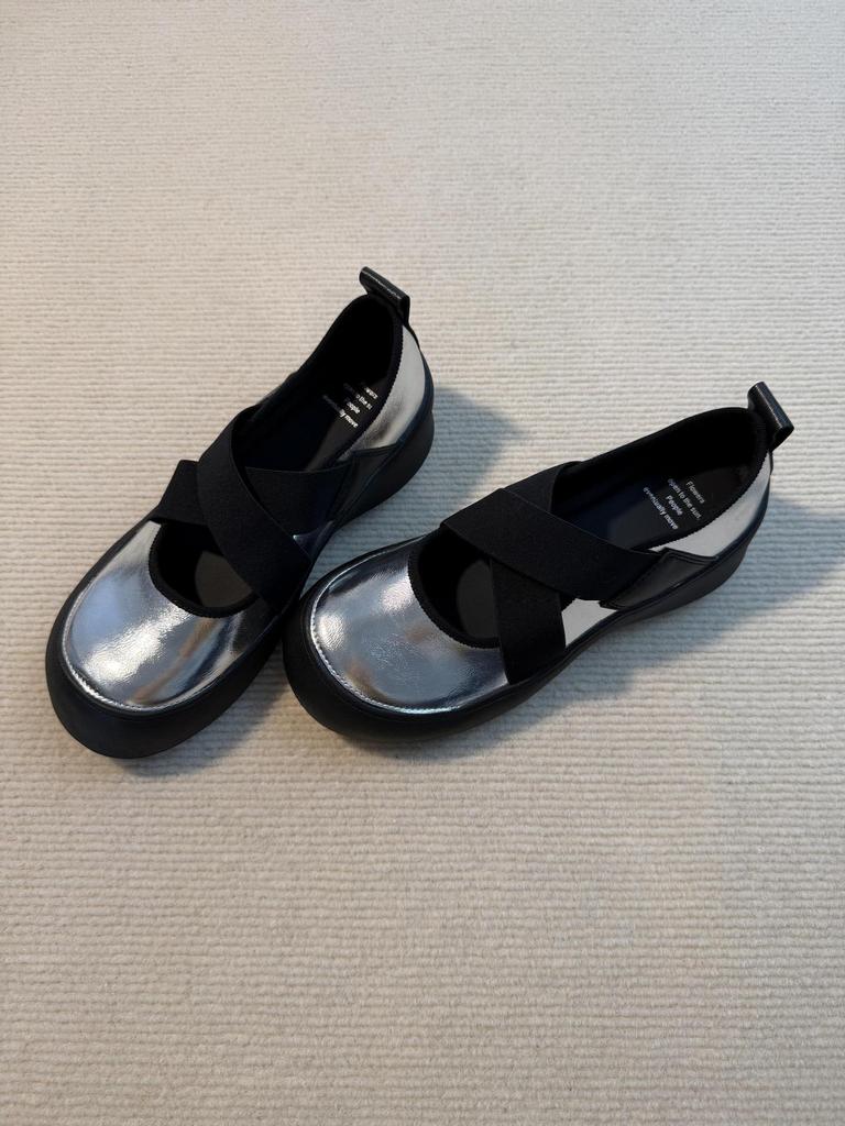 Cowhide version~ silent platform sports style loafers women's 2025 new cross-elastic Mary Jane shoes single shoes