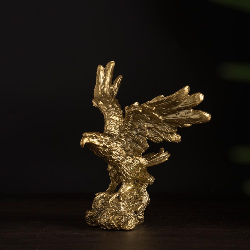 NORTHEUINS American Resin Golden Eagle Statue Art Animal Model Collection Ornament Home Office Desktop Feng Shui Decor Figurines